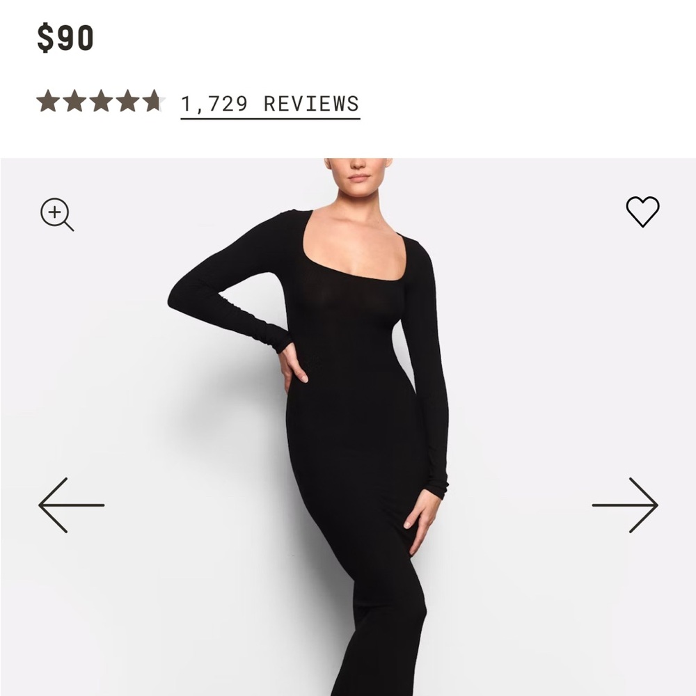 SKIMS Soft Lounge Long Sleeve Dress XXS
